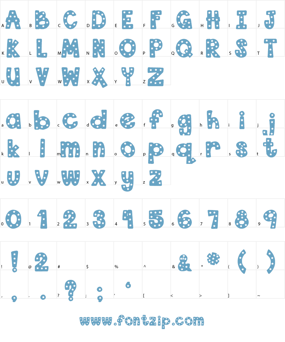 DJB Starry Starry Font Font Character